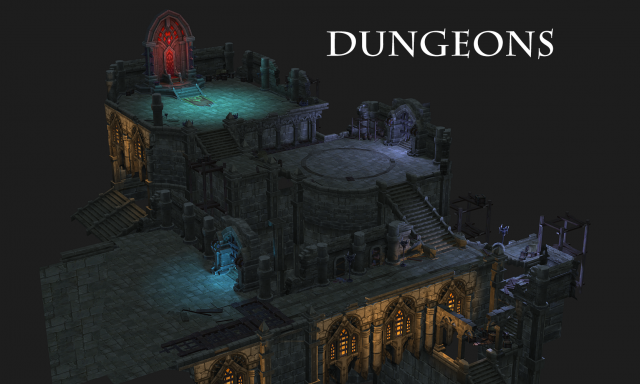 Dungeons castle alcazar barbacan Modèle 3D .c4d .max .obj .3ds .fbx .stl .blend 
