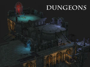 Dungeons castle alcazar barbacan 3D Model