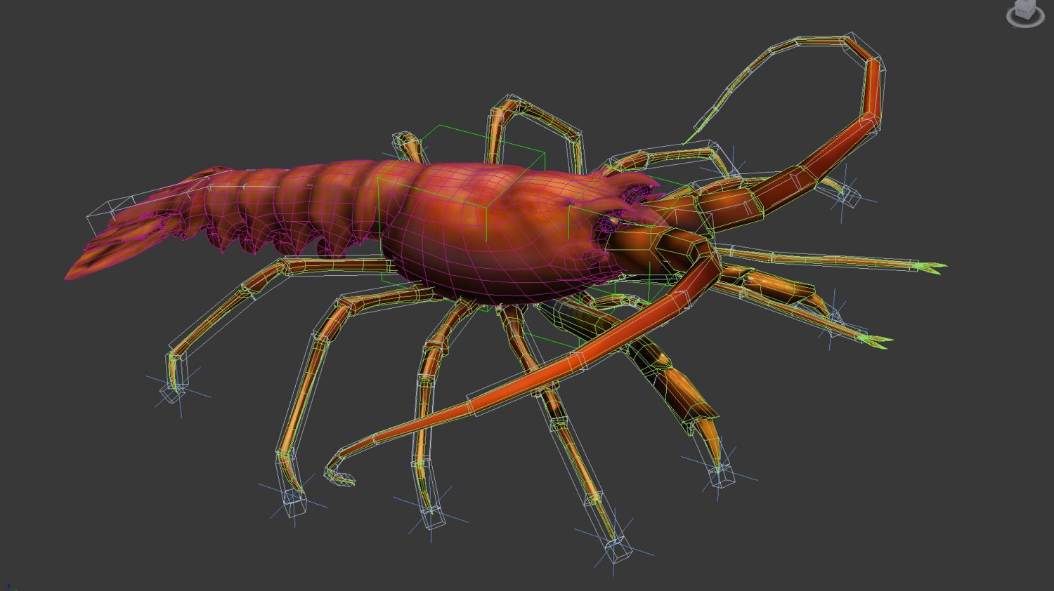 Animated lobster 3D Model in Aquatic 3DExport