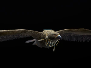 Low-poly animated eagle with necklace 3D Model