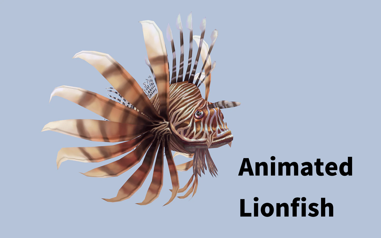 Animated lionfish 3D Model .c4d .max .obj .3ds .fbx .stl .blend 