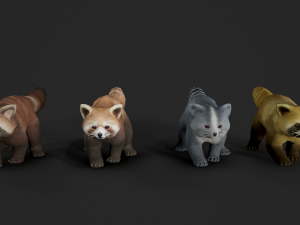 Aniamted red panda 3D Model
