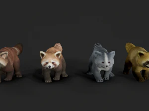 Aniamted red panda 3D Model