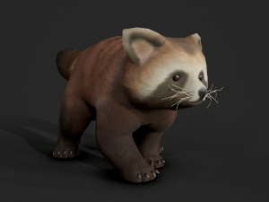 Aniamted red panda 3D Model