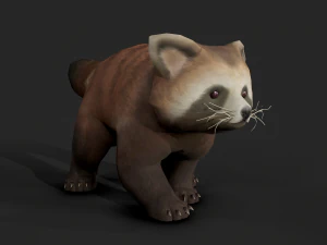 Aniamted red panda 3D Model