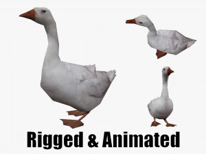Low-poly animated duck 3D Model