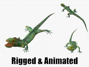 Low-poly animated lizard 3D Model