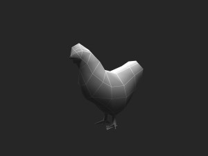 Low-poly animated chicken 3D Model