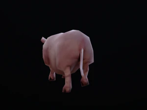 Low-poly animated pig 3D Model