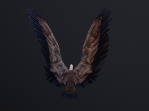 Low-poly animated vulture 3D Model