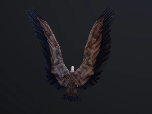 Low-poly animated vulture 3D Model