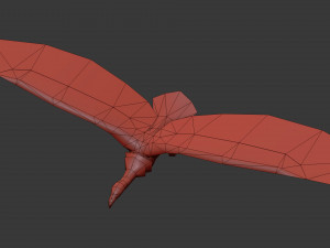 Low-poly animated vulture 3D Model