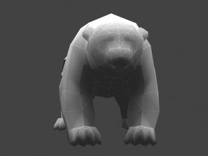 Low-poly animated polar bear 3D Model
