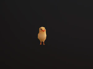 Low-poly animated chick 3D Model