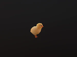 Low-poly animated chick 3D Model