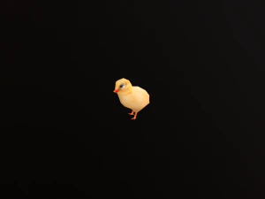 Low-poly animated chick 3D Model