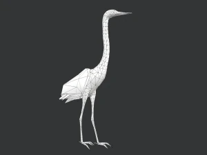 Animated egret 3D Model