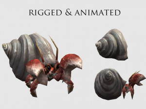 Animated Hermit crab 3D-Modell
