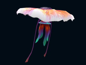 Low-poly animated jellyfish 3D Model