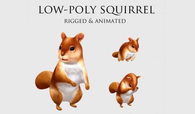 Squirrel chipmunk chipmuck chippy animation 3D 모델 .c4d .max .obj .3ds .fbx .stl .blend 