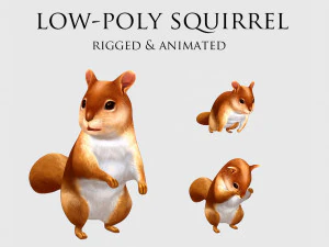 Squirrel chipmunk chipmuck chippy animation 3D Model