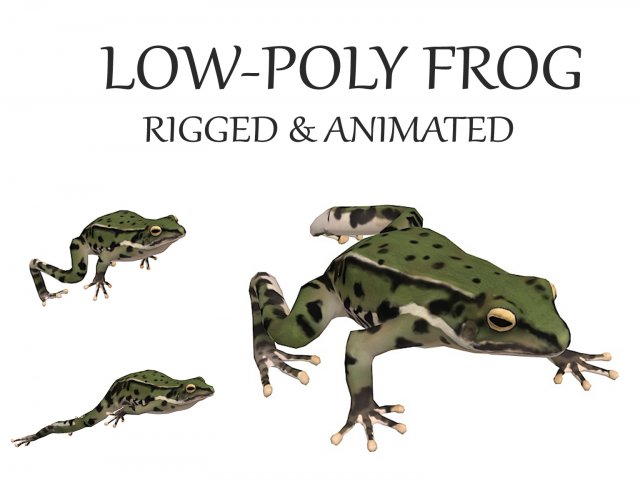 Animated frog Modello 3D .c4d .max .obj .3ds .fbx .stl .blend 