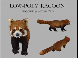 Rode panda wasbeerpalm civet 3D Model