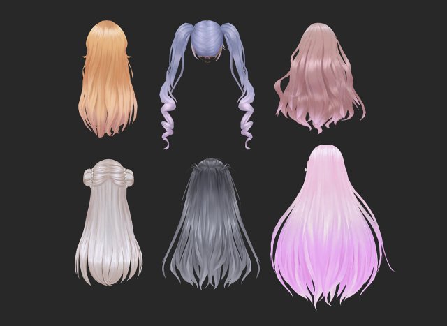 Hair style 01 Model 3D .c4d .max .obj .3ds .fbx .stl .blend 