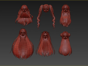 Hair style 01 Model 3D