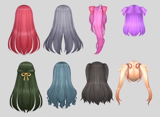 Hair style 07 Modèle 3D .c4d .max .obj .3ds .fbx .stl .blend 