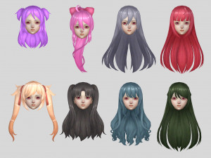 Hair style 07 Modèle 3D