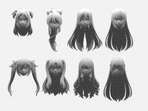 Hair style 07 Modèle 3D