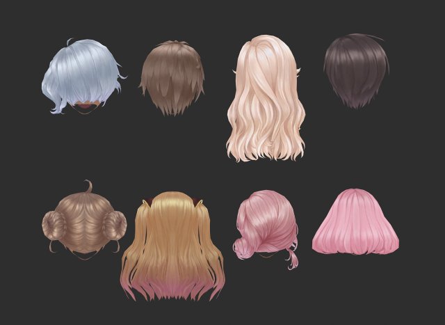 Hair style 02 3D Модель .c4d .max .obj .3ds .fbx .stl .blend 