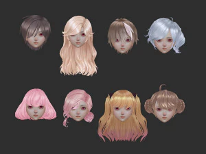 Hair style 02 3D Model