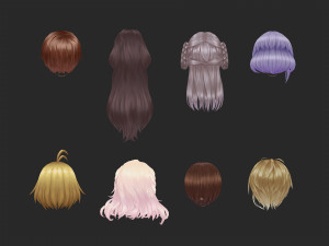 Hair style 03 Modèle 3D