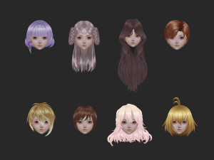 Hair style 03 Model 3D