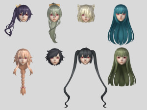 Hair style 09 3D 모델