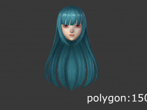 Hair style 09 Model 3D