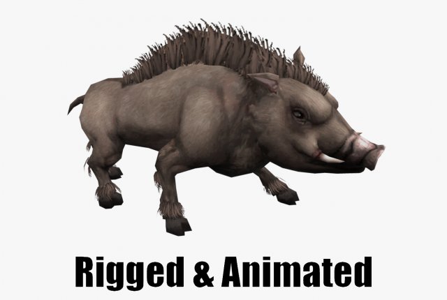 Animated boar 3D 模型 .c4d .max .obj .3ds .fbx .stl .blend 
