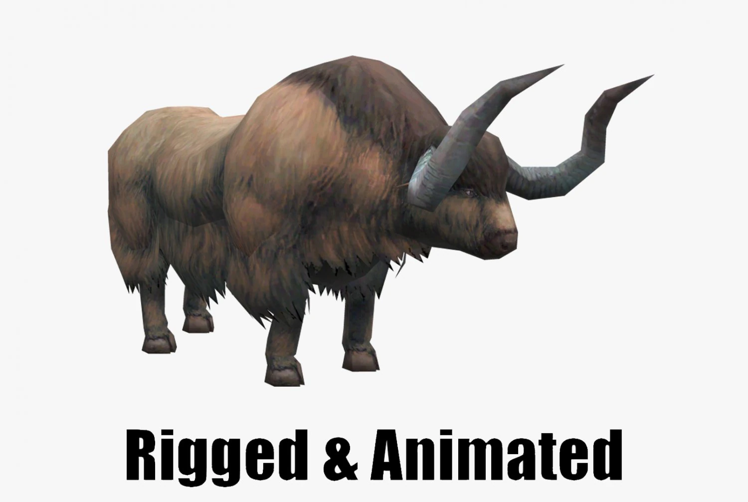 Animated yak 3D Model .c4d .max .obj .3ds .fbx .stl .blend 