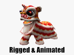 Animated Lion dance 3D Model