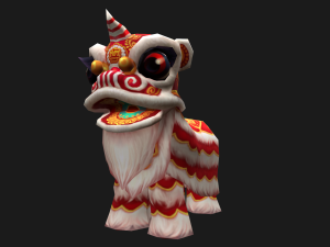 Animated Lion dance 3D Model