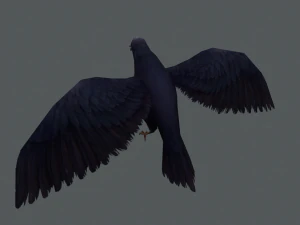 Low-poly animated crow 3D Model