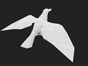 Low-poly animated crow 3D Model