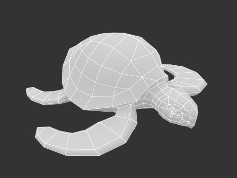 Low-poly animated turtle 3D Model