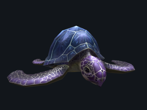 Low-poly animated turtle 3D मॉडल
