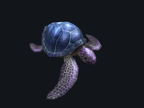 Low-poly animated turtle 3D मॉडल