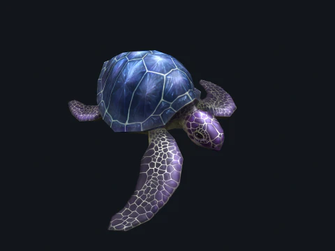 Low-poly animated turtle 3D Model