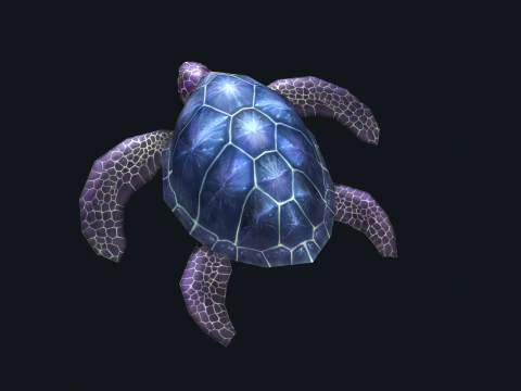Low-poly animated turtle 3D Model