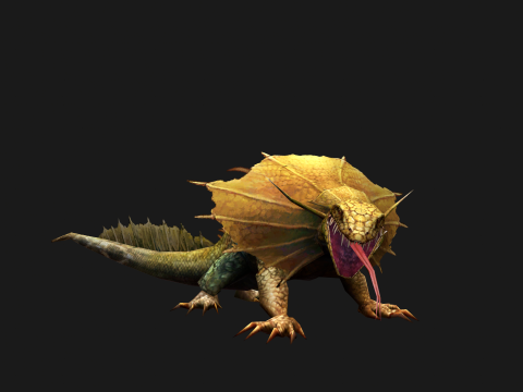 Animated Frill-Necked Lizard 3D Model